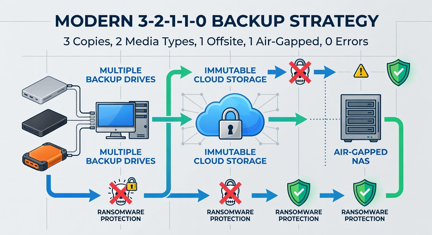 The 3-2-1-1-0 Backup Rule: A 2026 Recovery Plan for Oman SMBs Facing Ransomware